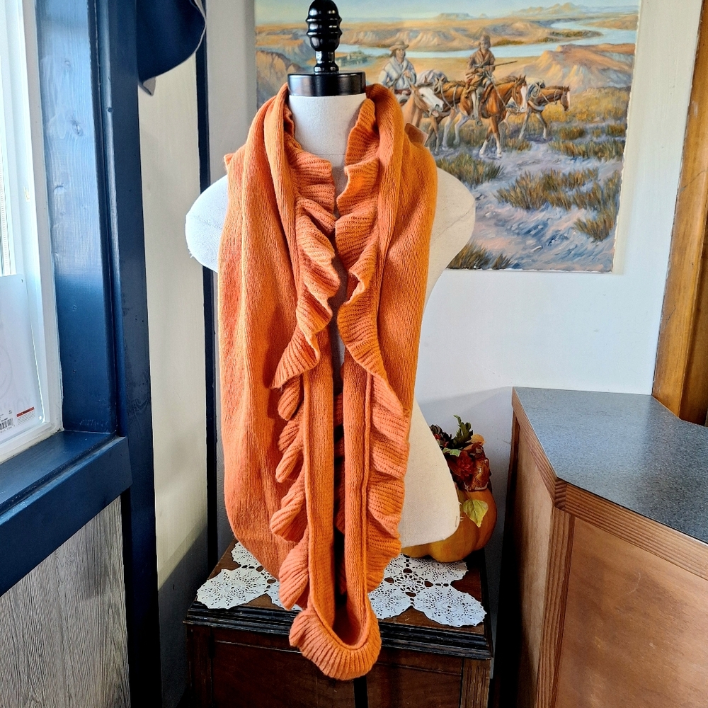 Top It Off Ruffled Knit 3-In-One Ruffled Unity Wrap/Scarf, NWT - Picture 7 of 10